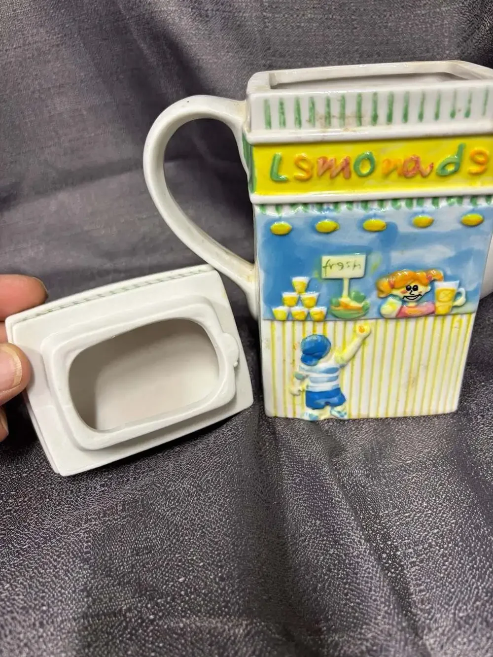 Green Market Lemonade Stand TEA POT FLOWER SHOP with Lid